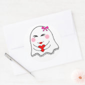 Grappige Ghost emoji! Ronde Sticker (Envelop)