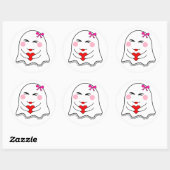 Grappige Ghost emoji! Ronde Sticker (Vel)
