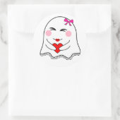 Grappige Ghost emoji! Ronde Sticker (Tas)