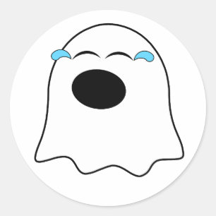 Grappige Ghost emoji! Ronde Sticker