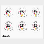 Grappige Ghost emoji! Ronde Sticker (Vel)