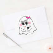 Grappige Ghost emoji! Ronde Sticker (Envelop)