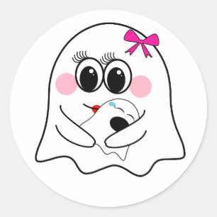 Grappige Ghost emoji! Ronde Sticker