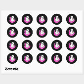 Grappige Ghost Flamingo Float Pool Spooky Zomer Zo Ronde Sticker (Vel)