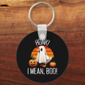 Grappige Ghost Goose Honk Ik bedoel Boo Sleutelhanger (Voorkant)