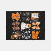 Grappige Ghost Happy Halloween Coquette Bow Spooky Fleece Deken (Voorkant (Horizontaal))