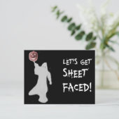 Grappige Ghost Jack O Lantern Halloween Briefkaart (Staand voorkant)