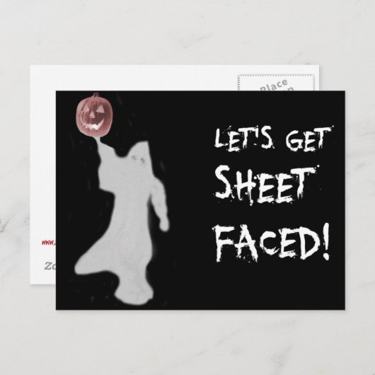 Grappige Ghost Jack O Lantern Halloween Briefkaart (Voorkant / Achterkant)