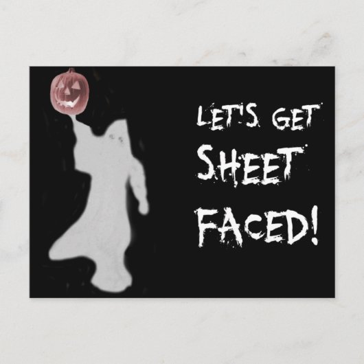 Grappige Ghost Jack O Lantern Halloween Briefkaart (Voorkant)