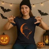Grappige Ghost Moon Halloween T-shirt