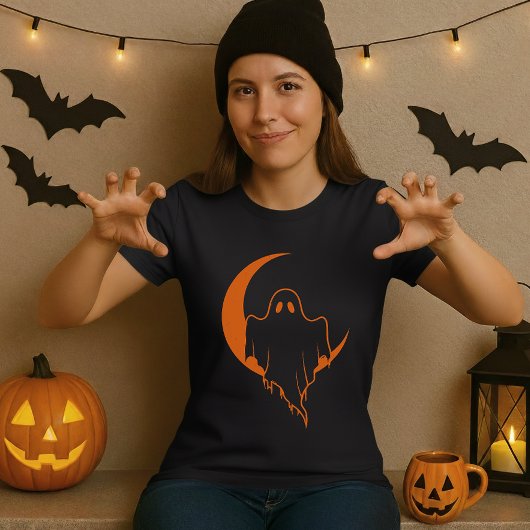 Grappige Ghost Moon Halloween T-shirt