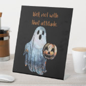 Grappige Ghost Pumpkin Halloween houding Reclamebord Met Voetstuk (Insitu)