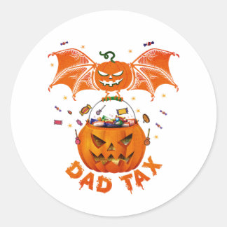 Grappige Ghost Pumpkin Halloween vader belasting Ronde Sticker