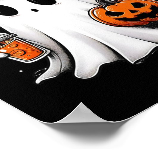 Grappige Ghost Pumpkin Jack O Latern Spooky Season Poster (Hoek)
