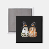Grappige Ghost Pumpkin Schattigee Halloween Patchw Magneet (Voorkant / Achterkant)
