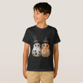 Grappige Ghost Pumpkin Schattigee Halloween Patchw T-shirt (Voorkant volledig)
