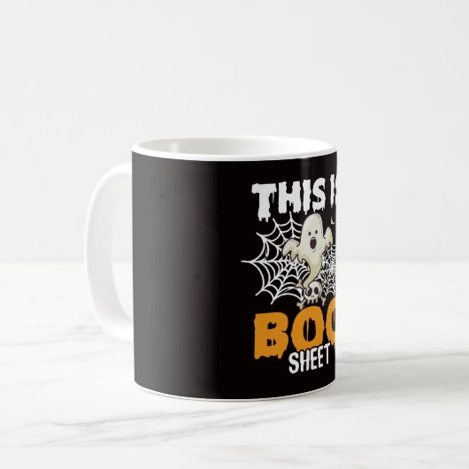 Grappige Ghost Pun Halloween Coffee Mok (Voorkant links)