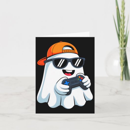 Grappige Ghost Spelen Videogame Halloween Gaming B Kaart (Voorkant)