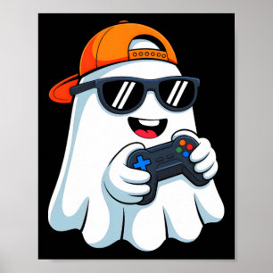 Grappige Ghost Spelen Videogame Halloween Gaming B Poster