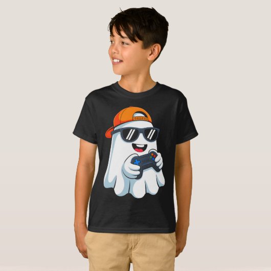 Grappige Ghost Spelen Videogame Halloween Gaming B T-shirt (Voorkant volledig)