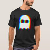 Grappige Ghost Trippy Vaporwave Halloween Techno R T-shirt (Voorkant)