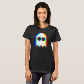 Grappige Ghost Trippy Vaporwave Halloween Techno R T-shirt (Voorkant volledig)