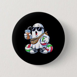 Grappige Ghost Volleyll Boo Koffie Halloween Manne Ronde Button 5,7 Cm
