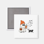Grappige Ghost Walking Cat Ghost Cat Halloween Spo Magneet (Voorkant / Achterkant)