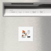 Grappige Ghost Walking Cat Ghost Cat Halloween Spo Magneet (Insitu (Vaatwasser))