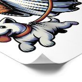 Grappige Ghost Walking Dog Ghost Dog Halloween Nig Poster (Hoek)