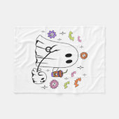 Grappige Ghost Walking Dog Spooky Ghost Coffee Hal Fleece Deken (Voorkant (Horizontaal))