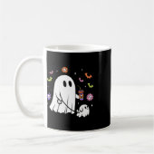 Grappige Ghost Walking Dog Spooky Ghost Coffee Hal Koffiemok (Links)