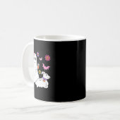Grappige Ghost Walking Dog Spooky Ghost Coffee Hal Koffiemok (Voorkant links)