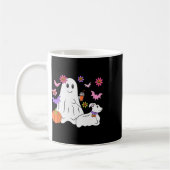 Grappige Ghost Walking Dog Spooky Ghost Coffee Hal Koffiemok (Links)