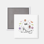 Grappige Ghost Walking Dog Spooky Ghost Coffee Hal Magneet (Voorkant / Achterkant)
