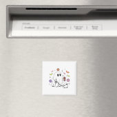 Grappige Ghost Walking Dog Spooky Ghost Coffee Hal Magneet (Insitu (Vaatwasser))