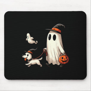 Grappige Ghost Walking Dog Spooky Seizoen Hallowee Muismat