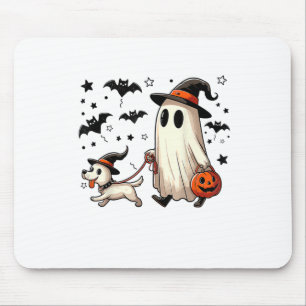 Grappige Ghost Walking Dog Spooky Seizoen Hallowee Muismat