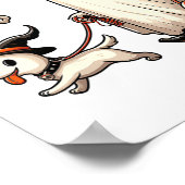 Grappige Ghost Walking Dog Spooky Seizoen Hallowee Poster (Hoek)