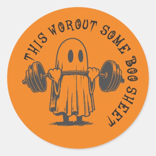 Grappige Ghost Workout "Boo Sheet" Sticker (Voorkant)