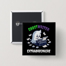 Grappige Ghost Writer Extraordinaire Schattigee Gh Vierkante Button 5,1 Cm