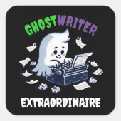 Grappige Ghost Writer Extraordinaire Schattigee Gh Vierkante Sticker (Voorkant)