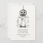 grappige Ghouls halloweenfeest krabbel uitnodiging (Voorkant)
