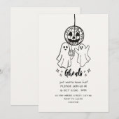 grappige Ghouls halloweenfeest krabbel uitnodiging (Voorkant / Achterkant)