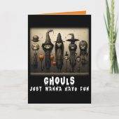 Grappige Ghouls willen gewoon leuke heksen Hallowe Kaart (Voorkant)