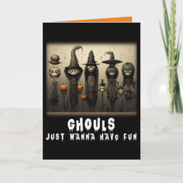 Grappige Ghouls willen gewoon leuke heksen Hallowe Kaart