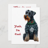 Grappige Giant Schnauzer in Kersttrui Feestdagenkaart (Voorkant / Achterkant)