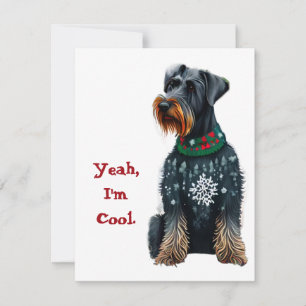 Grappige Giant Schnauzer in Kersttrui Feestdagenkaart