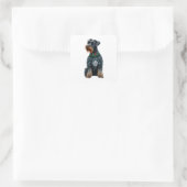 Grappige Giant Schnauzer in Kersttrui Vierkante Sticker (Tas)