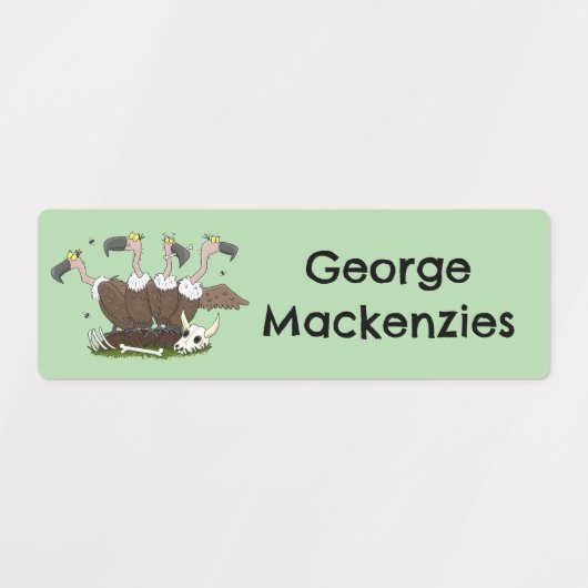 Grappige gieren humor cartoon gepersonaliseerd labels (Design 1)